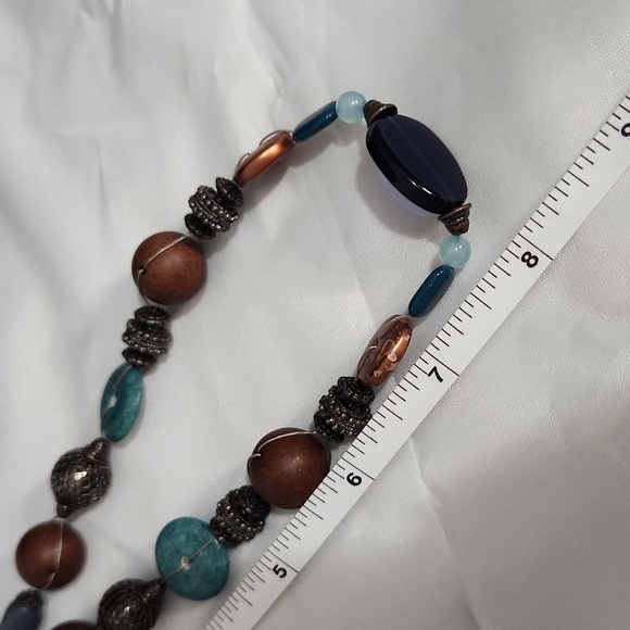Boho Beaded Mixed Media Necklace – 18.5” - Picture 3 of 4